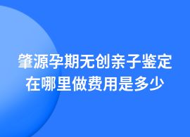 肇源做孕期無創親子鑒定價格多少錢