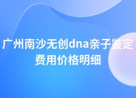 廣州南沙無創dna親子鑒定檢測費用