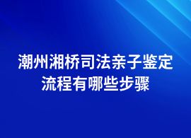 潮州湘橋一般司法親子鑒定怎么辦理流程