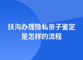 扶溝隱私親子鑒定申請(qǐng)流程