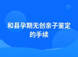 和縣孕期無(wú)創(chuàng)親子鑒定具體流程怎么做