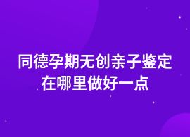 同德孕期無創親子鑒定哪里是正規機構