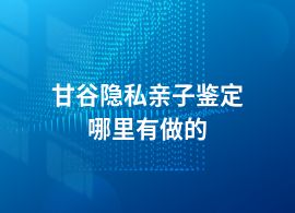 甘谷隱私親子鑒定哪里專業(yè)